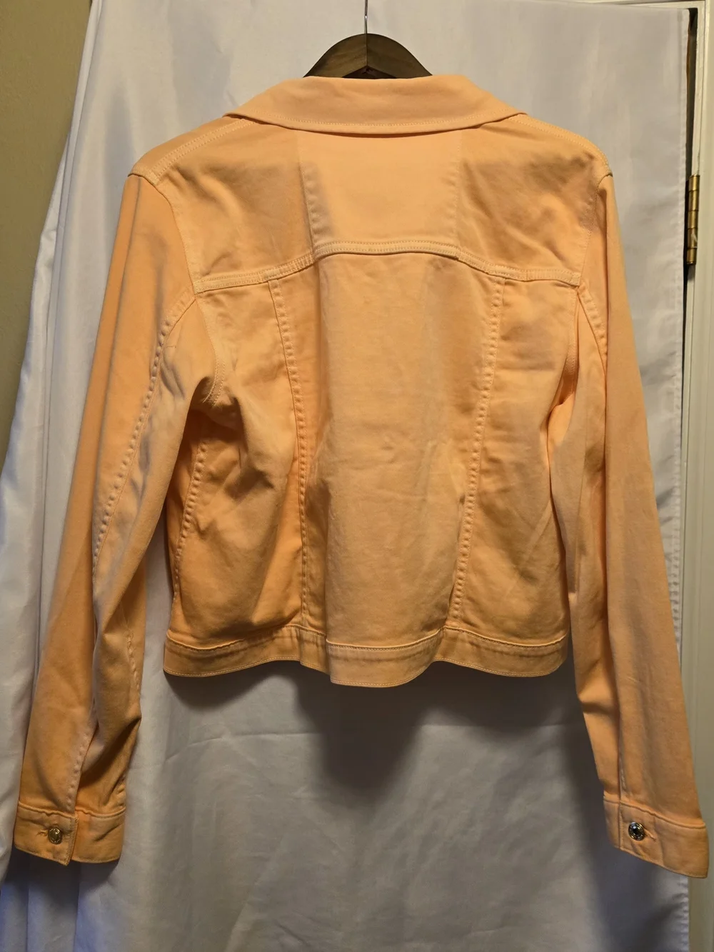 Michael Kors Women's XL Peach Denim Jacket - Casual Button-Front Coat